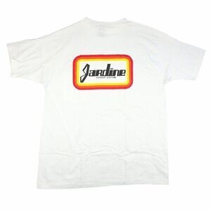 Vintage Jardine Motorcycle T Shirt Mens Size Large White 80s Exhaust System